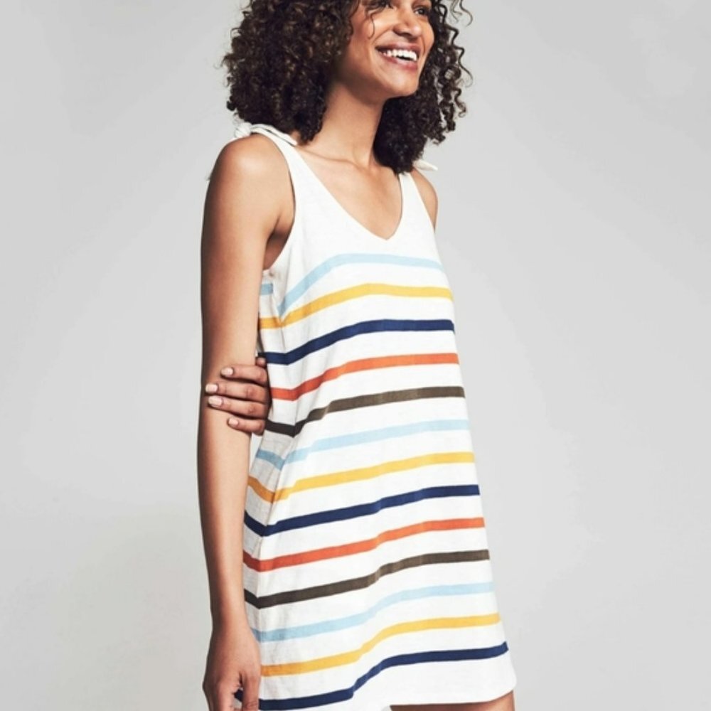 Faherty Multi Toto Stripe  X-LARGE Florence Knit Dress EUC!